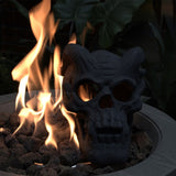 Refractory Materials Fireproof Imitated Human Fire Pit Skulls Gas Log for NG, LP Wood Fireplace, W2734P194127