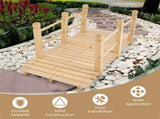 5 Feet Wooden Garden Bridge - 100% Fir Wood Construction, Easy Assembly with Hardware, Ideal for 00678135
