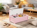 Pink Storage Bench Toy Box Chest with Large 27L Interior Toy Organizer with Top Lid And Backrest for 57784253