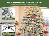 6ft Pre-lit Snow Flocked Christmas Tree with 1000 Branch Tips & 250 Lights, Christmas Pine Tree with 38625631