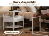 Bedside Table Charging Station Nightstand with USB/C Ports, Adjustable Drawers, 3-Tier Storage Shelf 76244794