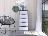 White 5-Drawer Rectangle Dresser B06280498