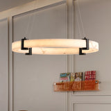 Modern LED Pendant Light, 23.6-Inch Round Hanging Chandelier with Adjustable Height, Imitation W1340P232980