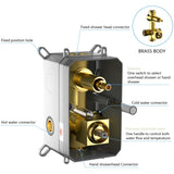 Shower System with Waterfall Tub Spout,12 Inch Wall Mounted Square Shower System with Rough-in W124381871