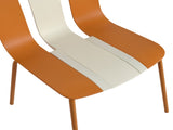 Summer - 4-Pack Modern Striped Color Block Chairs Indoor/Outdoor PP Plastic Seat & Sturdy Metal W3450P322866