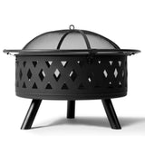 ZNTS 32IN Metal Fire Pit Black 36801333