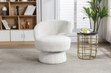 ZNTS 360 Degree Swivel Cuddle Barrel Accents, Round Armchairs with Wide Upholstered, Fluffy Fabric W395102761