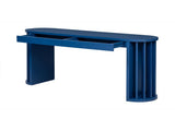 U_Style 59-inch Long Console Table With Oak Veneer Entryway Table With Vertical Ribbed Table Leg N711P290711V