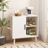 Sideboard Buffet Kitchen Storage Cabinet, Accent Cabinet with Solid Wood Feet for Decorated Doors, W808P263759