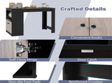 48 inch black kitchen bar table with storage cabinet and wine rack 54512743