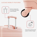 Luggage Sets 4 Piece, ABS Durable Suitcase with Travel Bag, Carry On Luggage Suitcase Set with N726P218511S