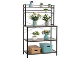 5-Tier Bakers Rack with 10 S-Shaped Hooks, Industrial Microwave Oven Stand, Free Standing 01971249