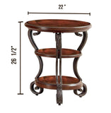 ZNTS Traditional Style Brown Cherry 1pc SIDE TABLE Open Bottom Shelf Ornate Design Living Room Furniture B011P203062