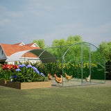 Large Chicken Coop Metal Chicken Run with Waterproof and Anti-UV Cover, Dome Shaped Walk-in Fence W2505P171905