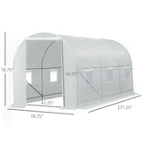 Walk-In Tunnel Greenhouse, Large Garden Hot House Kit with 6 Roll-up Windows & Roll Up Door 15' 7' 22733022