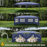 ZNTS 3 x 6m Home Use Outdoor Camping Waterproof Folding Tent with Carry Bag Blue 12789403