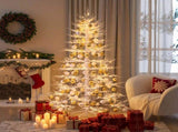 6FT Pre-lit Aspen Fir Artificial Christmas Tree, Hinged Xmas Tree with 600 Warm White LED Lights & N704P526146A