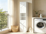 70" Narrow Tall Bathroom Storage Cabinet, Slim Freestanding Design with Adjustable & Open Shelves 28505505