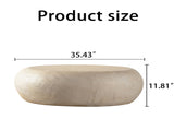 MgO Mid-Century Round Centre Table Vintage Faux Stone Sofa Pre-Modern Tables Beige W3081P344038