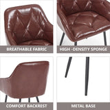Dining Set of 2, Upholstered Kitchen with Comfortable Seat, Faux Leather Vintage W3112P262571