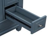 24" Bathroom Vanity with Sink Drawers, Gray Blue Freestanding Vanity Cabinet with Ceramic Top 93166940