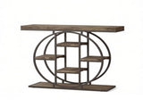 Industrial Sofa Table 39.4" Console Table with Storage Shelves Rustic Oak Finish for Living Room 44555541