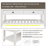Shoe Rack with Cushioned Seat and Drawers, Multipurpose Entryway Storage Bench 32558699