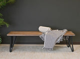 Aryven Industrial Wood Dining Bench, Rustic Dark Pine Finish T2574P164623