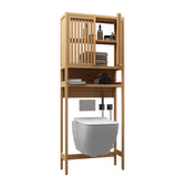 Toilet storage rack, independent bathroom, laundry room, space saving, natural color W2207P147171