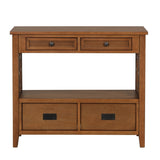 36'' Farmhouse Pine Wood Console Table Entry Sofa Table with 4 Drawers & 1 Storage Shelf for W120246663
