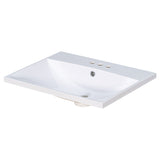 ZNTS 24" Bathroom Vanity Top Only, White Basin, 3-Faucet Holes, 4" Faucet Available, Ceramic WF287736AAK