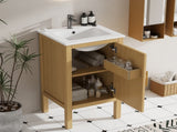 18" Bathroom Cabinet with Storage, Small Space Solution with Ceramic Sink, Adjustable Shelf, N710P426321P