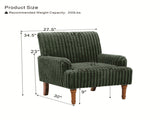 Modern Accent Chair with 3.5cmW Wide Wale Corduroy, 9" Solid Wood Legs, Comfortable Upholstered 98932181