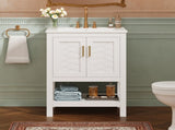 24" Modern Bathroom Vanity with Elegant Twill Design & Soft-Close Hinges, Bathroom Cabinet with Back N710P446535K
