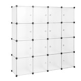 ZNTS Modular Closet Organizer Plastic Cabinet, 16 Cube Wardrobe Cubby Shelving Storage Cubes Drawer Unit, 66443111