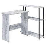 Antique White and Black Office Desk with Bookshelf B062P184525