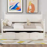 Wood Daybed with Three Drawers ,Twin Size Daybed,No Box Spring Needed ,White WF295565AAK