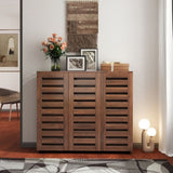 Shoe Cabinet, 5-Tier Shoe Storage Cabinet with Adjustable Shelves, Wooden Shoe Rack Organizer with W331P242462