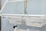 WHITE adjustable tempered glass drafting printing table with chair W347119824