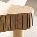 42.52 Inch Modern Wooden Handcraft Drum Coffee Table Irregular Shaped Coffee Table for Living W2582P251209