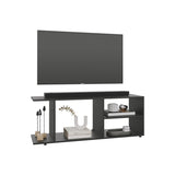 Entertainment Center 17.8" H, with 4 Shelves and 4 Legs, Black B097P250864