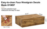 Modern MDF coffee table with wood texture pattern -39.37x23.62x11.81 inches - stylish and durable W1151P194277
