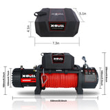 ZNTS X-BULL Electric Winch 10000 LBS 12V Synthetic Rope Load Capacity Red Rope Jeep Towing Truck Off Road W121848105