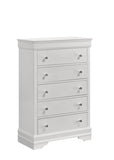 Blaze Modern Style 5-Drawer Chest Made with Wood in White B009P286633