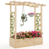 Wooden Raised Garden Bed Planter Box with Hanging Roof 62543826