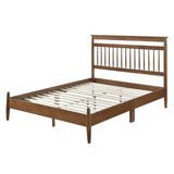 Transitional Design Queen Platform Bed Chestnut Finish Wood Frame Bedroom Furniture 1pc Bed in a Box B011P207872