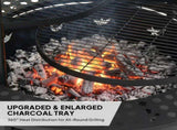 33 inch Outdoor Fire Pit with 2 Cooking Grills, Wood pit with Removable Swivel Grill, 94102282