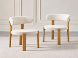 2 sets of upholstered dining chairs, cotton and linen fabric, 3-inch foam seat cushion, curved W2920P532235
