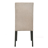 Tan and Vintage Black Tufted Parson Chairs B062P182740