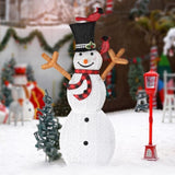 Lighted Snowman Christmas Yard Decorations, Pre-lit Snowman and Birds with 170 LED White Lights and 10981372